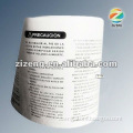 Printed specification roll label, adhesive sticker for business promotion